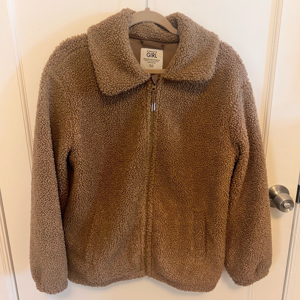 Athleta Kids Tan Sherpa Jacket